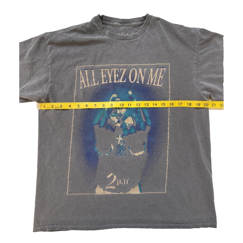 2Pac TShirt Mens LG Black All Eyez On Me Gray Album Tracklist Back Tupac Hip Hop - Picture 4 of 7